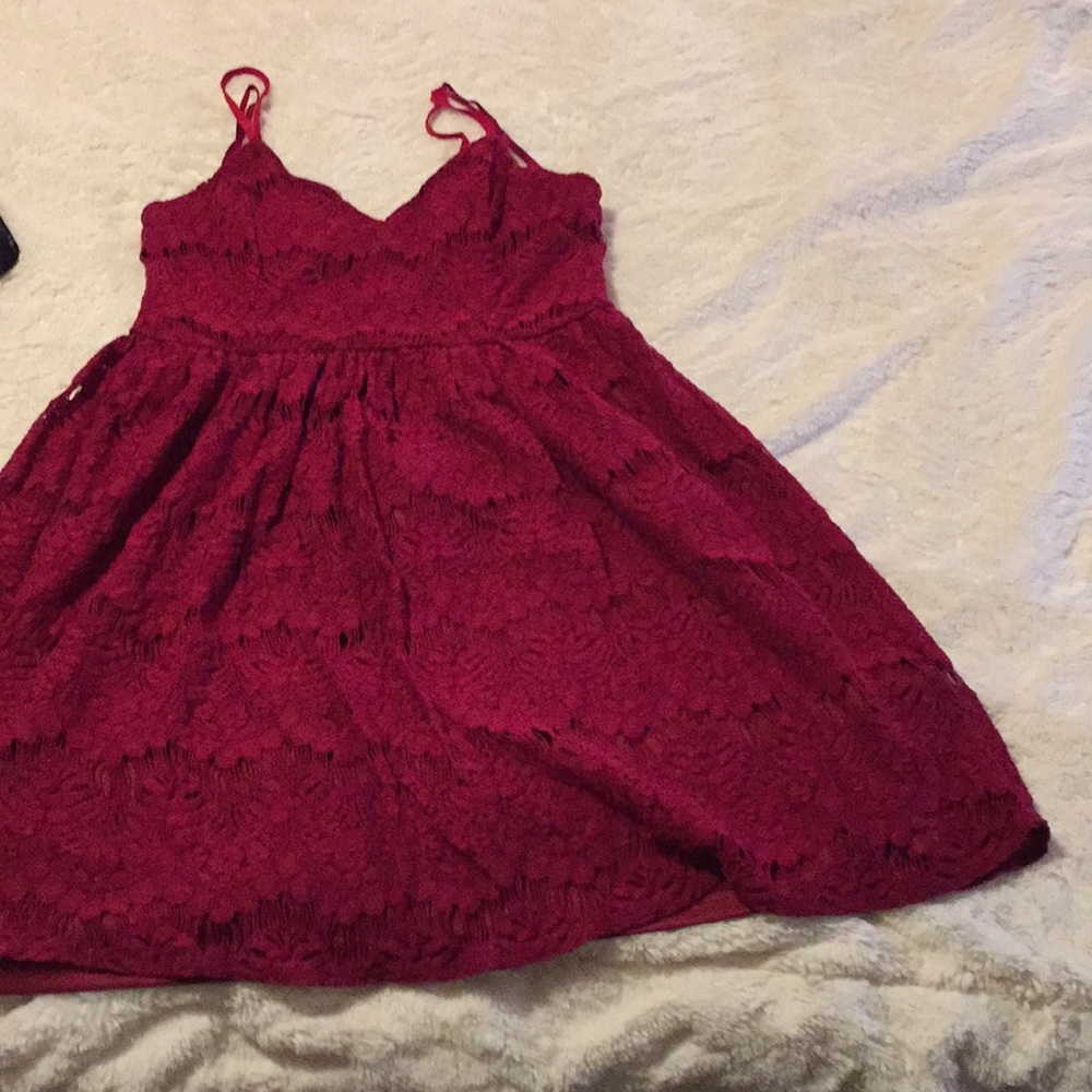 Red lace dress